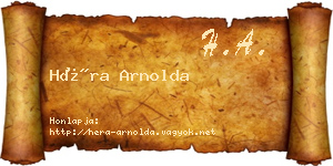 Héra Arnolda névjegykártya